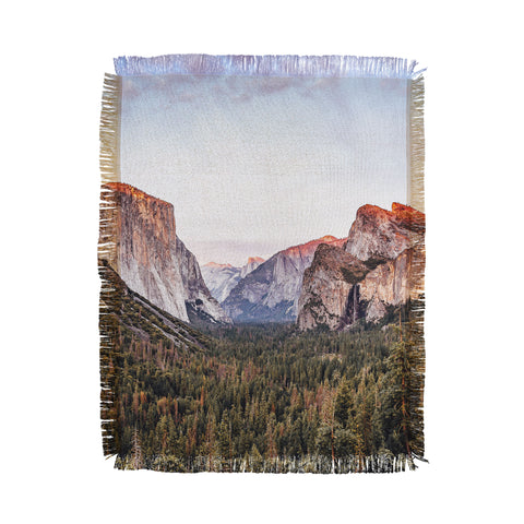TristanVision Yosemite Tunnel View Sunset Throw Blanket