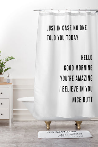 Typologie Paper Co Just In Case No One Told You T Shower Curtain And Mat