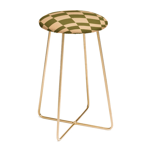 Urban Wild Studio checked wave peach and olive Counter Stool