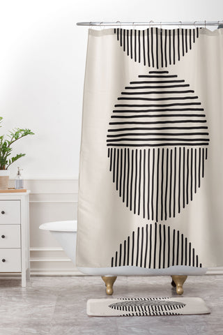 Urban Wild Studio evening lines Shower Curtain And Mat