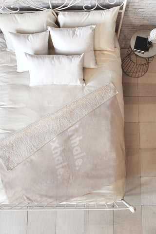 Urban Wild Studio inhale exhale blush new Fleece Throw Blanket