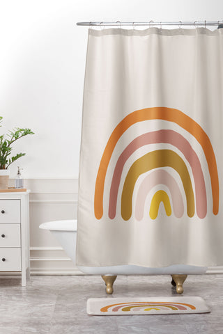 Urban Wild Studio paint rainbow Shower Curtain And Mat