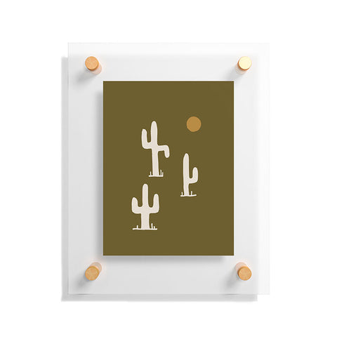 Urban Wild Studio saguaro silent disco olive Floating Acrylic Print