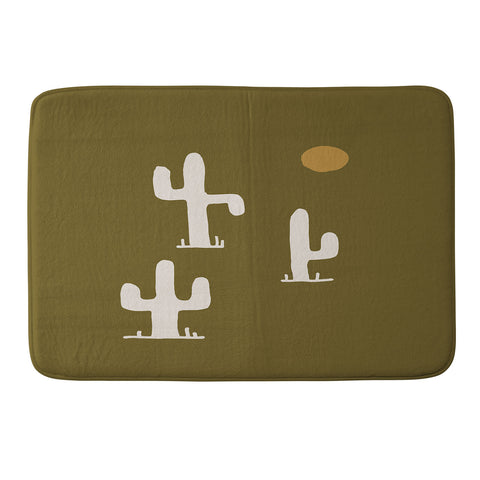 Urban Wild Studio saguaro silent disco olive Memory Foam Bath Mat