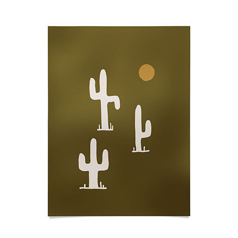 Urban Wild Studio saguaro silent disco olive Poster