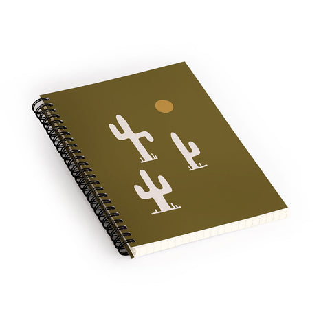 Urban Wild Studio saguaro silent disco olive Spiral Notebook
