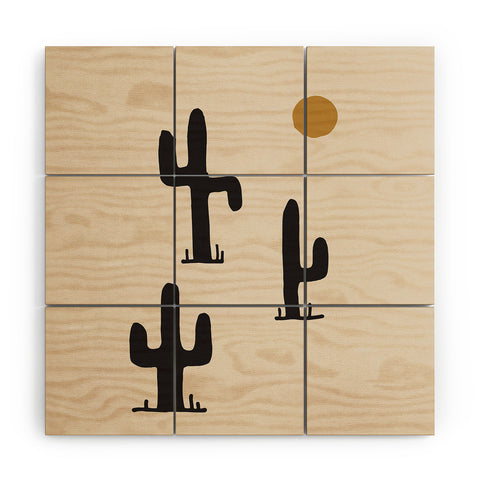 Urban Wild Studio saguaro silent disco Wood Wall Mural