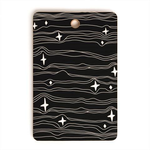 Urban Wild Studio star fabric dark palette Cutting Board Rectangle