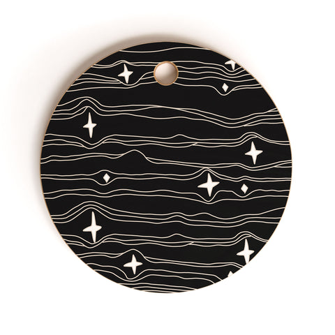 Urban Wild Studio star fabric dark palette Cutting Board Round