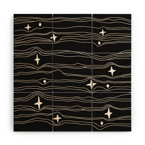 Urban Wild Studio star fabric dark palette Wood Wall Mural