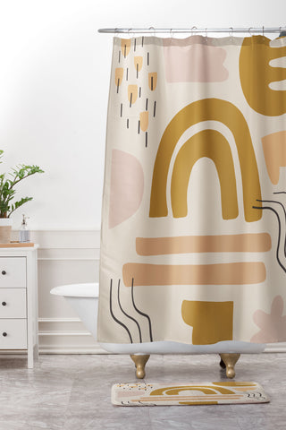 Urban Wild Studio sun pattern Shower Curtain And Mat
