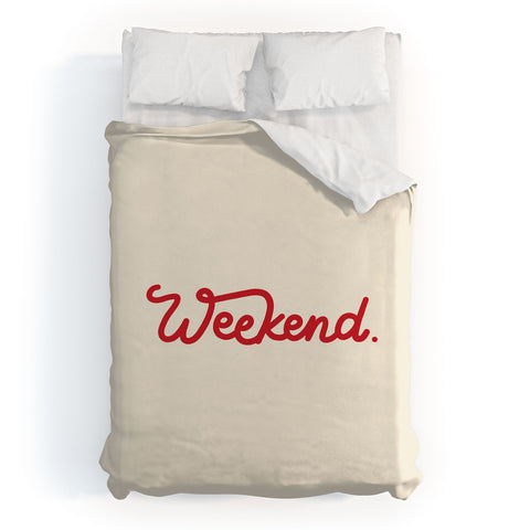 Urban Wild Studio weekend in red Duvet Cover