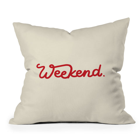 Urban Wild Studio weekend in red Throw Pillow