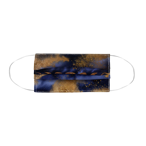 UtArt Blue And Gold Moon Marble Space Landscape Face Mask