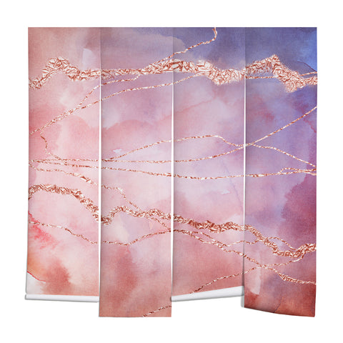 UtArt Blush and Purple Sky with Rose Wall Mural
