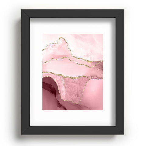 UtArt Blush Marble Art Landscape Recessed Framing Rectangle