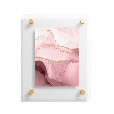UtArt Blush Marble Art Landscape Floating Acrylic Print