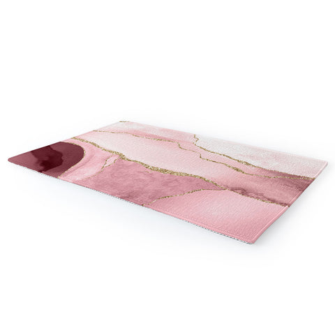 UtArt Blush Marble Art Landscape Area Rug