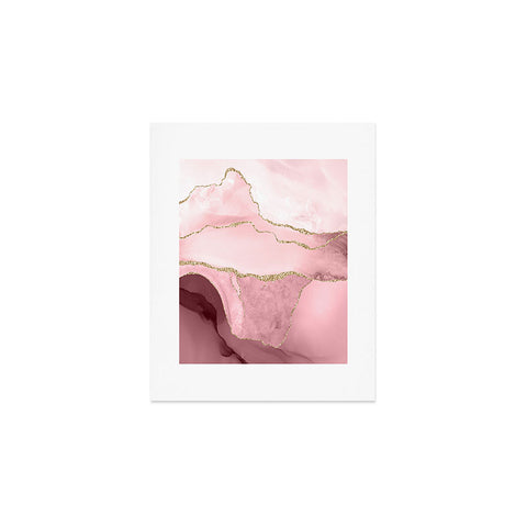 UtArt Blush Marble Art Landscape Art Print