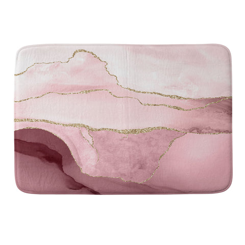 UtArt Blush Marble Art Landscape Memory Foam Bath Mat