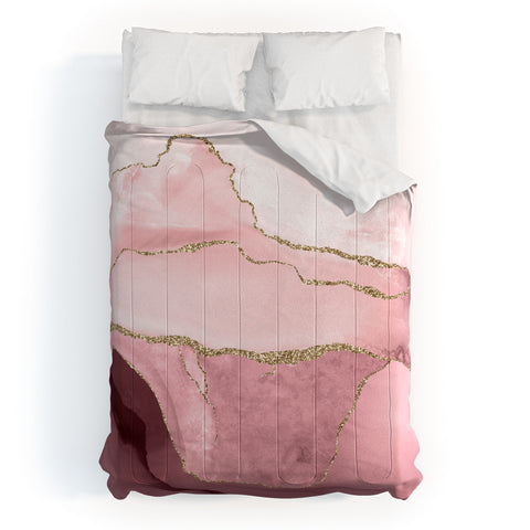 UtArt Blush Marble Art Landscape Comforter