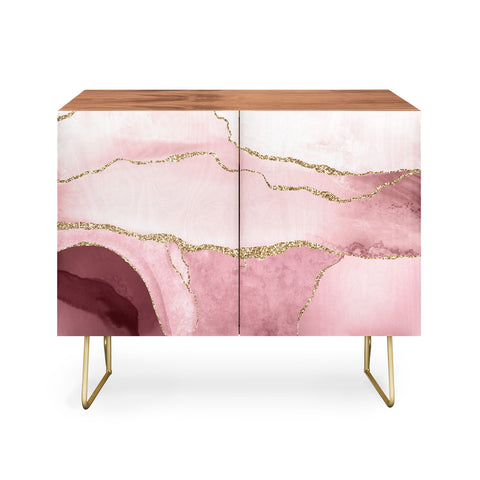UtArt Blush Marble Art Landscape Credenza