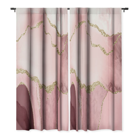 UtArt Blush Marble Art Landscape Blackout Non Repeat