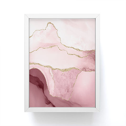 UtArt Blush Marble Art Landscape Framed Mini Art Print
