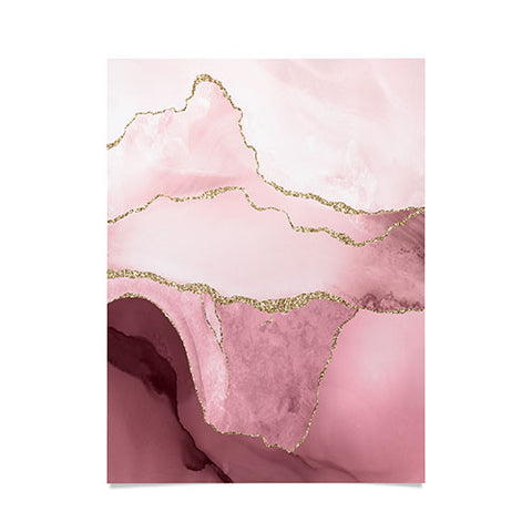 UtArt Blush Marble Art Landscape Poster