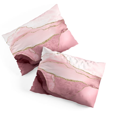UtArt Blush Marble Art Landscape Pillow Shams