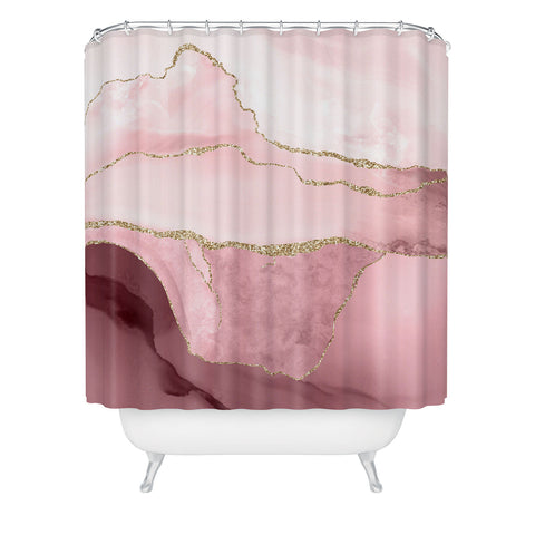 UtArt Blush Marble Art Landscape Shower Curtain
