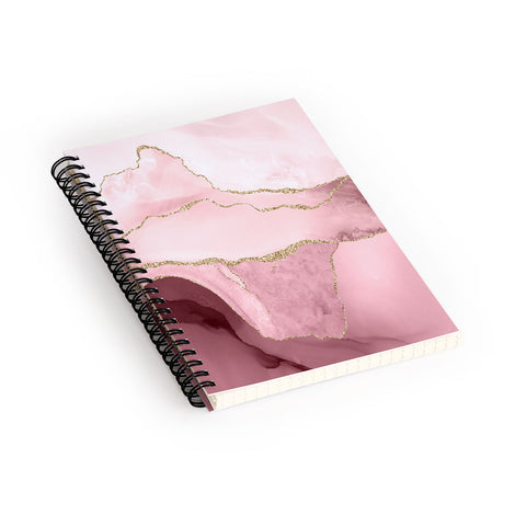 UtArt Blush Marble Art Landscape Spiral Notebook