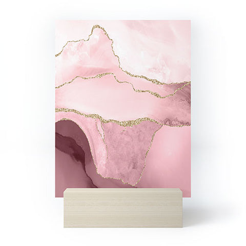 UtArt Blush Marble Art Landscape Mini Art Print