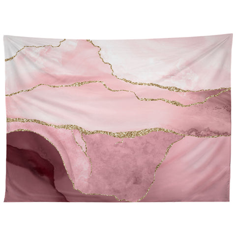 UtArt Blush Marble Art Landscape Tapestry