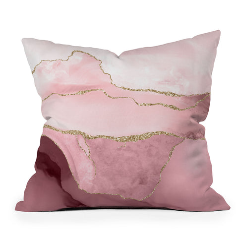 UtArt Blush Marble Art Landscape Throw Pillow