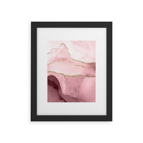 UtArt Blush Marble Art Landscape Framed Art Print