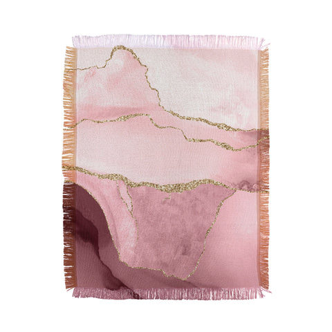 UtArt Blush Marble Art Landscape Throw Blanket