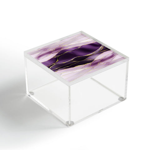 UtArt Day And Night Purple Marble Landscape Acrylic Box