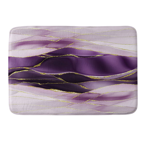 UtArt Day And Night Purple Marble Landscape Memory Foam Bath Mat