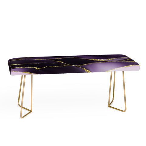UtArt Day And Night Purple Marble Landscape Bench