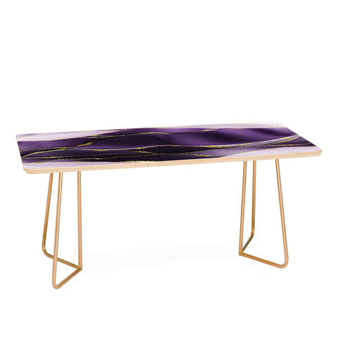UtArt Day And Night Purple Marble Landscape Coffee Table