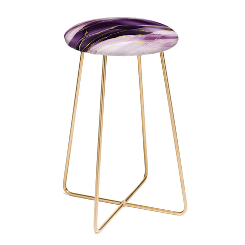 UtArt Day And Night Purple Marble Landscape Counter Stool