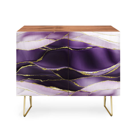 UtArt Day And Night Purple Marble Landscape Credenza