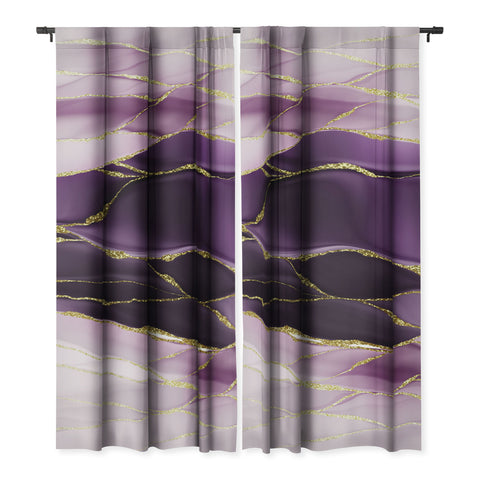 UtArt Day And Night Purple Marble Landscape Blackout Non Repeat