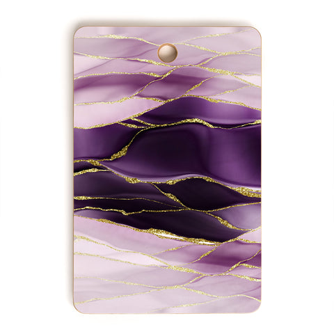 UtArt Day And Night Purple Marble Landscape Cutting Board Rectangle