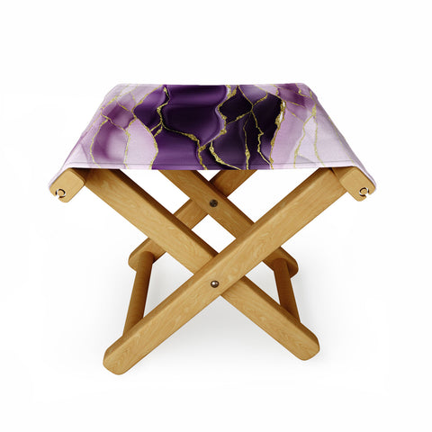 UtArt Day And Night Purple Marble Landscape Folding Stool