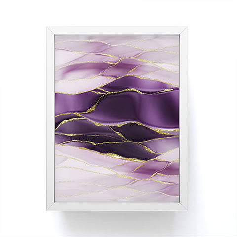 UtArt Day And Night Purple Marble Landscape Framed Mini Art Print