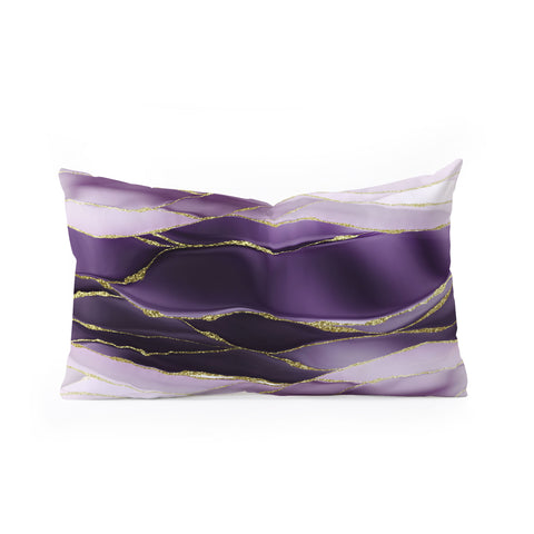 UtArt Day And Night Purple Marble Landscape Oblong Throw Pillow