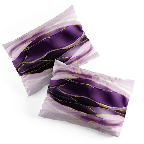 UtArt Day And Night Purple Marble Landscape Pillow Shams