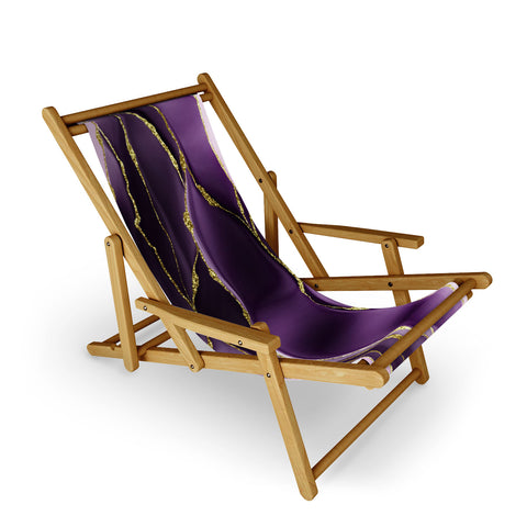 UtArt Day And Night Purple Marble Landscape Sling Chair